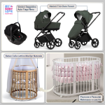 Kit Nascita con Venicci Trio Claro Forest e Cloud Tiago + Bebex Culla Lettino Marilyn Naturale 