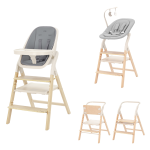 Carrello Seggiolone Pappa 4 in 1 Ergo Carbon Grey (Sdraietta, seggiolone pappa, sedia aggiuntiva e torre didattica)