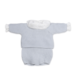 Pasito a Pasito Maglia in Tricot + Culotte + Body Bambula Blue 1 mese