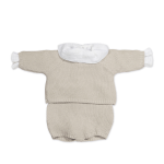 Pasito a Pasito Maglia in Tricot + Culotte + Body Bambula Beige 1 mese