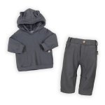 Bamboom SET 3 mesi Maglia Hoodie con orecchie + Pants a palloncino - MIDNIGHT BLU 343