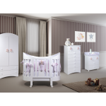 Bebex Lettino Culla Selene Bianco con Kit Tessile Rosa