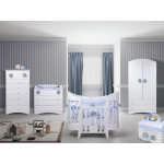 Bebex Lettino Culla Selene Bianco con Kit Tessile Celeste