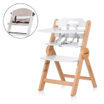 Chipolino Seggiolone Pappa in legno Cacao White Wood con Kit tessile
