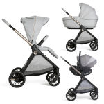 Chicco Trio Bellagio 2  Gran Comfort Lunar Rock con Seggiolino Auto First Seat Recline i-size Lunar Rock)