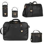 NANAN SET VALIGIA BORSA BEAUTY PORTABIBERON E PORTACIUCCIO ECOPELLE NERO