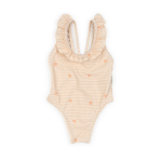 Bamboom Tutina da mare bimba spalle volant - STRIPE AND LEAVES 433 12-18M