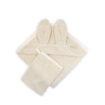 Bamboom Asciugamano neonato con orecchie + guanto - Sand 10
