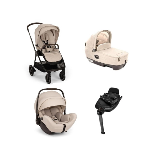 Trio Nuna Triv Next con Navicella Cary Next e Arra Flex e Base Curv Col Chateau