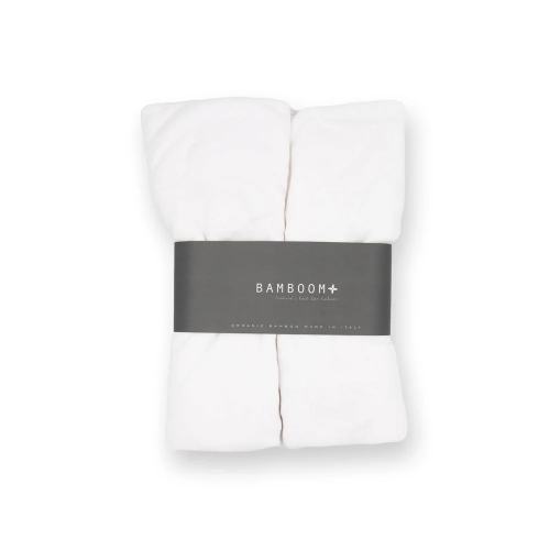 Bamboom Lenzuolo con angoli culla - 2 pz Bianco 01 80X40