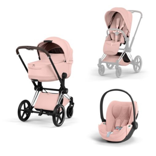 Trio Cybex Platinum Style Priam Chrome Brown Peach Pink Cloud T