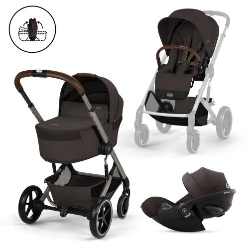 Cybex Gold Trio New Balios S Lux 2026 Chocolate Brown  Navicella Richiudibile Con Cloud G 