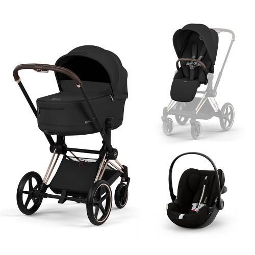 Trio Cybex Priam 2026 Comfort Sepia Black Rosegold con Cloud G3 Plus