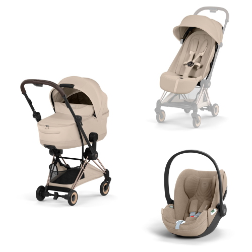 Cybex Platinum 2026 Style Trio Coya Cozy Beige RoseGold con Cloud T 