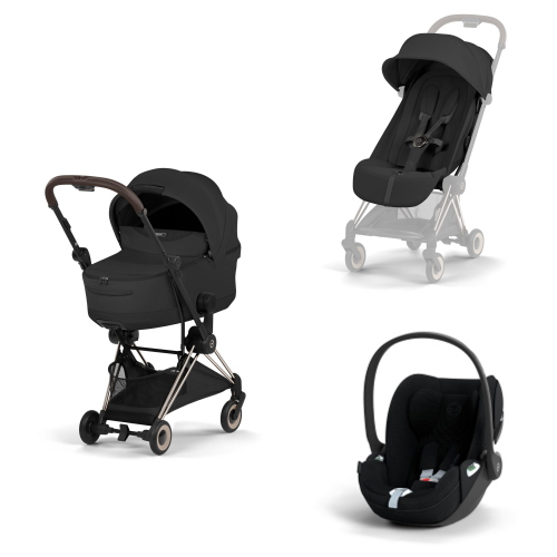 Cybex Platinum 2026 Style Trio Coya Sepia Black Champagne Gold con Cloud T 