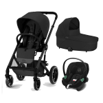 Cybex Gold Trio New Balios S Lux 2023 Moon Black Telaio Nero con Aton S2