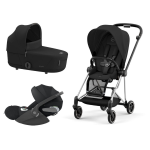 Cybex Platinum Trio Mios 3.0 Sepia Black Telaio Chrome Black con Cloud T plus 