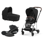 Cybex Platinum Trio Mios 3.0 Sepia Black Telaio Chrome Brown con Cloud T plus 