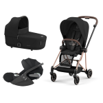 Cybex Platinum Trio Mios 3.0 Sepia Black Telaio RoseGold con Cloud T plus 