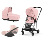 Cybex Platinum Trio Mios 3.0 Peach Pink Telaio Chrome Black con Cloud T plus 