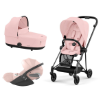 Cybex Platinum Trio Mios 3.0 Peach Pink Telaio Matt Black con Cloud T plus 