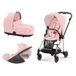 Cybex Platinum Trio Mios 3.0 Peach Pink Telaio RoseGold con Cloud T plus 