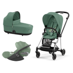 Cybex Platinum Trio Mios 3.0 Leaf Green Telaio Chrome Black con Cloud T plus 