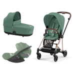 Cybex Platinum Trio Mios 3.0 Leaf Green Telaio RoseGold con Cloud T plus 