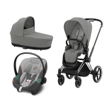 Cybex Platinum Trio Priam 4.0 Mirage Grey Telaio Chrome Black con Aton S2