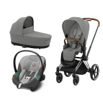 Cybex Platinum Trio Priam 4.0 Mirage Grey Telaio Chrome Brown con Aton S2