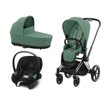 Cybex Platinum Trio Priam 4.0 Leaf Green Telaio Chrome Black con Aton S2