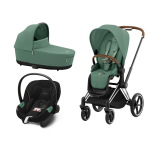 Cybex Platinum Trio Priam 4.0 Leaf Green Telaio Chrome Brown con Aton S2