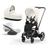 Cybex Platinum Trio e-Priam Off White Telaio Rosegold con Cloud T i-Size Plus