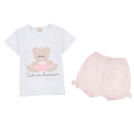 Nanan Completo Tatina T- shirt e Pantaloncino 03 mesi Rosa