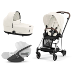 Cybex Platinum Trio Mios 3.0 Off White Telaio Chrome Brown con Cloud T plus 