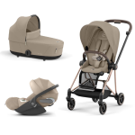 Cybex Platinum Trio Mios 3.0 Cozy Beige Telaio RoseGold con Cloud T plus 