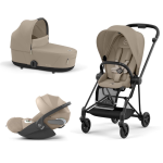 Cybex Platinum Trio Mios 3.0 Cozy Beige Telaio Matt Black con Cloud T plus 