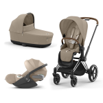 Cybex Platinum Trio Priam 4.0 Cozy Beige Telaio Chrome Brown con Cloud T Plus
