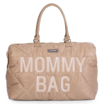 Childhome Mommy Bag Trapuntata Borsa Fasciatoio Beige 55x30x40 cm Con Materassino 