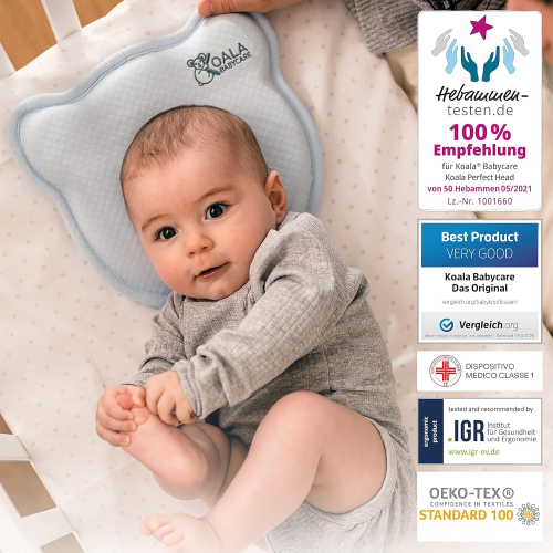 79711 - Koala Babycare Perfect Head Cuscino Neonato Azzurro - Koala