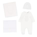 Nanan Corredino Little bear Bianco 01 Mese (coperta e lenzuola 3pz carrozzina, tutina, berretta)