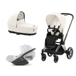 Cybex Platinum Trio Priam 4.0 Off White Telaio Chrome Black con Cloud T Plus