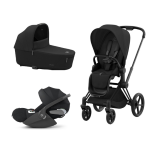 Cybex Platinum Trio Priam 4.0 Sepia Black Telaio Matt Black con Cloud T Plus 
