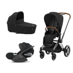 Cybex Platinum Trio Priam 4.0 Sepia Black Telaio Chrome Brown con Cloud T Plus
