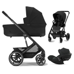 Cybex Gold Trio New Balios S Lux 2023 Moon Black Telaio Nero Con Cloud G