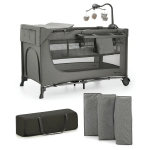 Kinderkraft Lettino da viaggio 3in1 JOY 2 Grigio Scuro