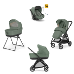 Inglesina Trio Electa 2024 System Quattro Murray Green con telaio Total Black Con Darwin Infant Recline