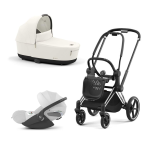 Cybex Trio Priam 4.0 Off White Telaio Chrome Black con Cloud T Plus