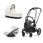 Cybex Trio Priam 4.0 Off White Telaio Matt Black con Cloud T Plus