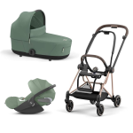 Cybex Trio Mios 3.0 Leaf Green Telaio RoseGold con Cloud T plus 